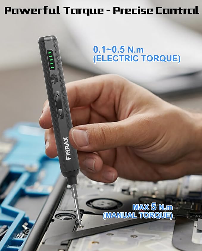 Mini Electric Screwdriver 3.7V, FIRRAX 76-in-1 Small Precision Electric Screwdriver Set with 5 Torque Levels, S2 Magnetic Bits, LED Lights, Power Screwdriver Repair Tool Kit for Laptop/Phone/Camera