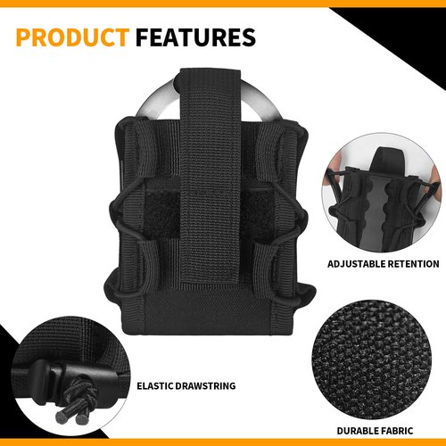Handcuff Holster，Holder Pouch for Duty Belt Police Vest, Open-Top Handcuff Case Fits ASP Hinged Chain Folding Rigid Handcuffs with Compatible Various Work Belts