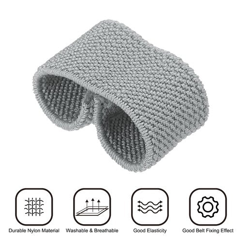 PATIKIL Elastic Belt Keepers, 16 Pack Strap Organizers Web Belt Loop Stays Backpack Strap Holder for 1.6" Wide Belts/Straps, Light Gray