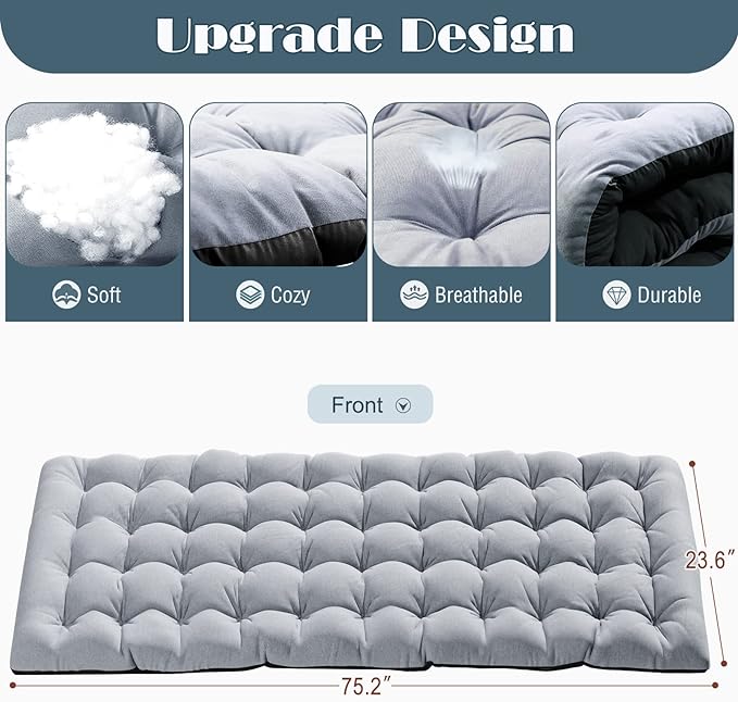 ABORON Folding Camping Cot for Adults, Heavy Duty 3-in-1 Bed for Guest Sleeping, Adjustable Double-Layer 1200D with Mattress & Carrying Bag for Home, Office, Vacation, Hospital Use