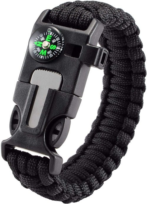 BOOSTEADY Tactical Key Ring Holder Nylon Gear Keeper Pouch for Molle Bags Webbing Attachment Strap Belt with 1 Pcs Fire Starter
