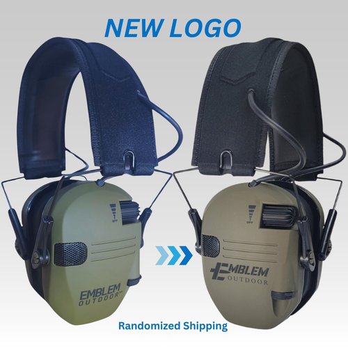 Emblem Outdoor Shield Pro Electronic Shooting Ear Protection for Gun Range | NRR 23dB | 4X Sound Amplification. Adult and Kid Hearing Protection Earmuffs for Noise Cancellation - Green