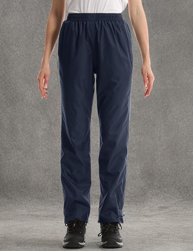 iCreek Women's Rain Pants Waterproof Rain Over Pants Hiking Pants Windproof Lightweight Outdoor for Golf, Fishing