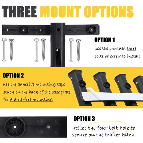 VEXPLO Adjustable Fishing Rod Holders for Boat Golf Cart Garage Kayak Crate Cooler Wagon RV, 4 Tube Wall-Mounted Boat Fishing Pole Holder