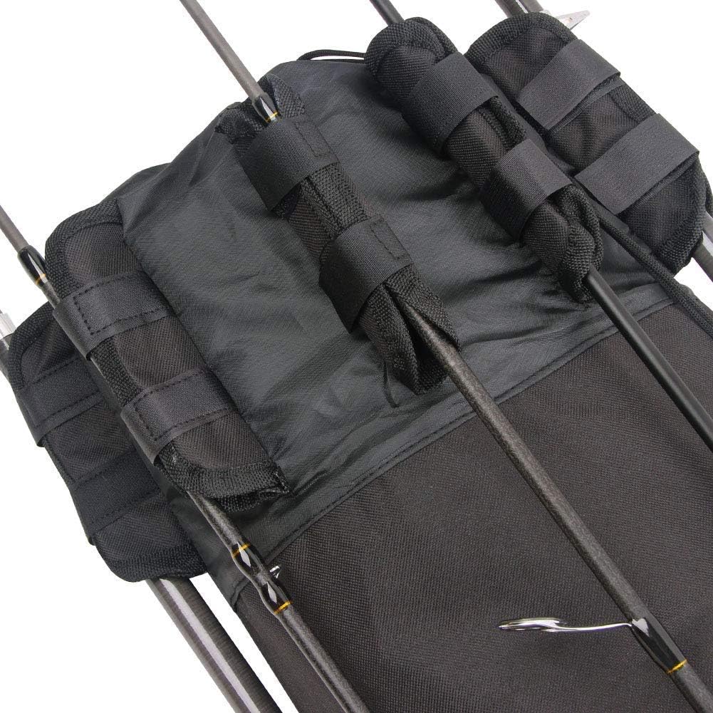 Multifunction Fishing Pole Bag - Waterproof Rod Reel Bag Carrier Case, Durable Canvas Tackle Large Storage Gift for Men Travel, Khaki