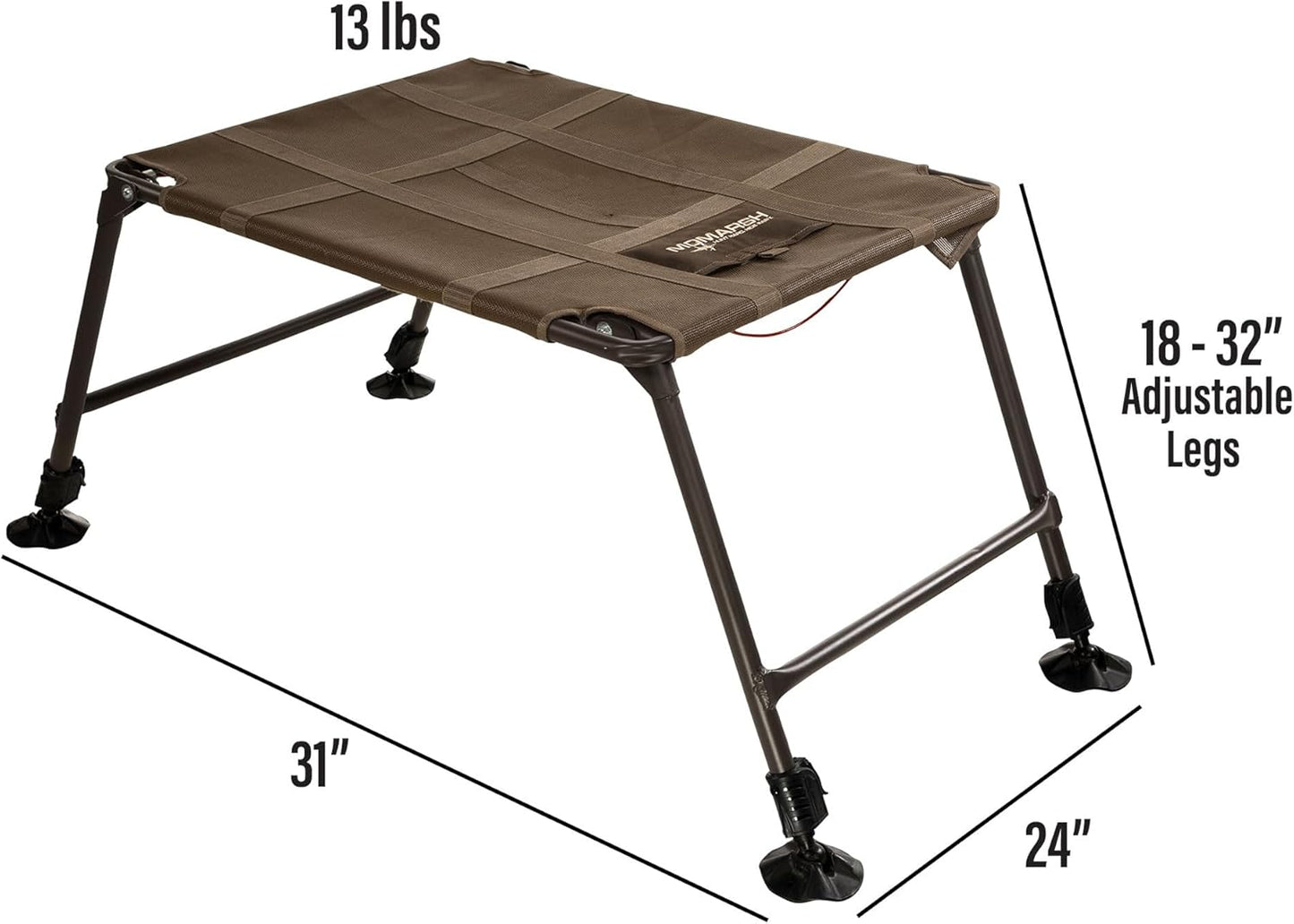Momarsh Final Stand Dog Adjustable Training Platform | Hunting Stand | Elevated Pet System for Place, Agility & Steadiness | Waterfowl Duck Trainer System | Mesh Bottom, Mud Feet | 150 lb Capacity