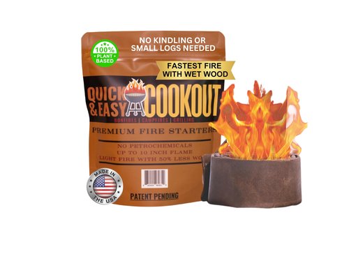 Start Campfires Fast with Zero Effort! The Most Powerful Fire Starter You Will Ever Use. Plant-Based Fuels Only. Light Wet Logs Without Kindling. Patent-Pending. for Camping, Fire Pits, Survival