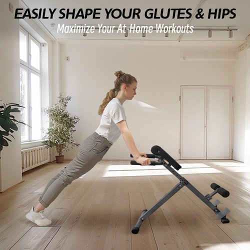 Houbos Hyperextension Roman Chair - Adjustable Bench Foldable Exercise Bench Back Extension Machine Roman Chair Exercise Equipment for Home
