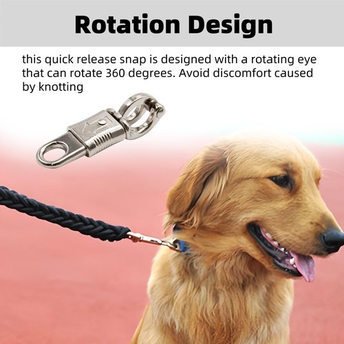 Narcilors 5 Pcs Nickel Plated Quick Release Panic Snap with Fixed-Eye for Get Back Whips Release Paracord Saddles