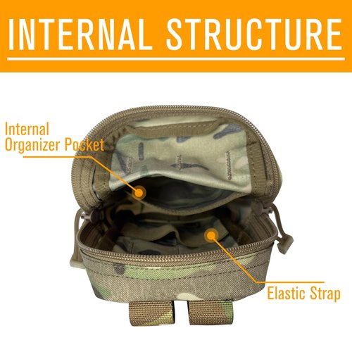 Molle Pouch 500D Nylon Organizer Pouch Tactical Tool Pack Multi-Function Tactical Compact Water-Resistant EDC Pouch (CP-Camo)