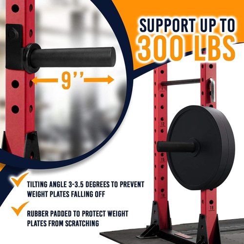 Metal 6-Peg Olympic Weight Plate Tree and Vertical BarBell Holder + Weight Holder Attachment