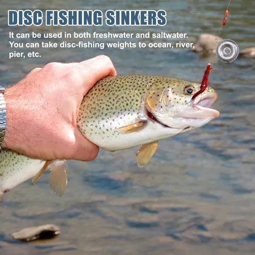 CWSDXM Disc Sinkers Lead Coin Weights Flat Round Sinker for Surf Drifting River Trolling Catfishing Fishing Pancake Sinkers and Weights 3/4oz - 8oz (1oz-8pcs)