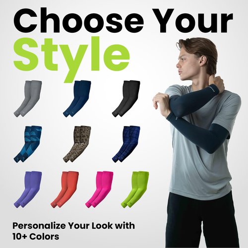 Statix Cooling Arm Sleeves for Men and Women Sun Protection Arm Warmers for Sports Gardening Purple Design S/M
