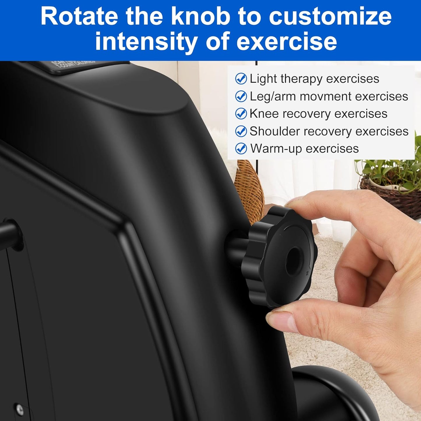 Pedal Exerciser Mini Exercise Bike for Leg and Arm Cycling Recovery Exercise Low Resistance Portable Bike