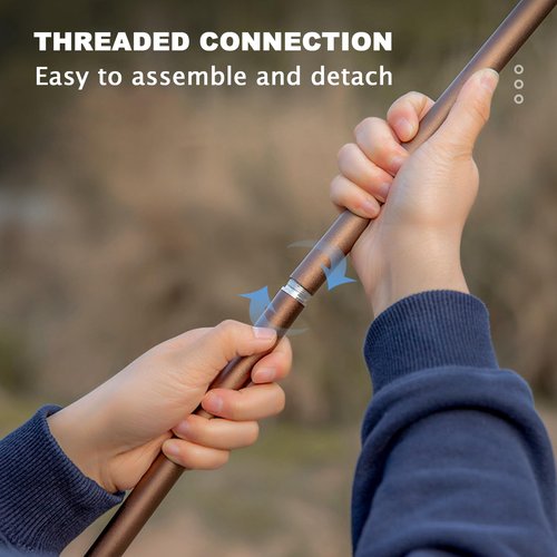 HXBER Portable Camping Folding Lamp Pole Lightweight Collapsible Aluminum Lantern Stand Outdoor Light Hanger Holder Stick for Camping Hiking Fishing Garden BBQ