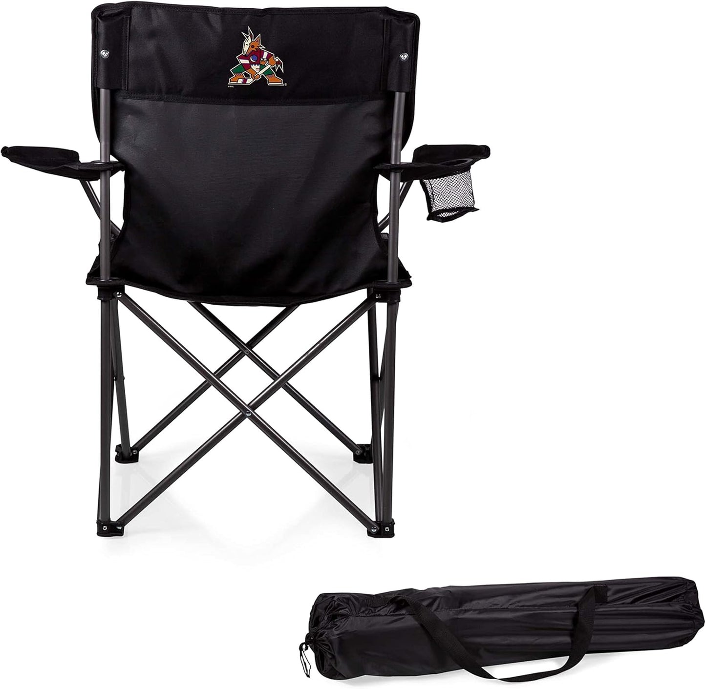PICNIC TIME NHL PTZ Camp Chair, Picnic Chair, Beach Chair with Carrying Bag, (Black)