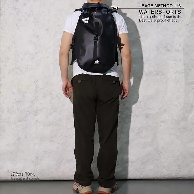 Dry Bags Waterproof Backpack, Waterproof backpack for boating,Floating,hiking, camping and other outdoor activities 25L.(Black)