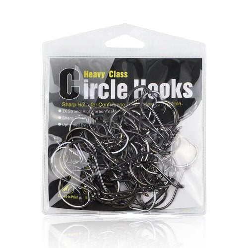 Dovesun Circle Hooks for Catfish 2X Strong 60PCS Catfish Hooks Octopus Circle Hooks Saltwater and Freshwater Black 6/0