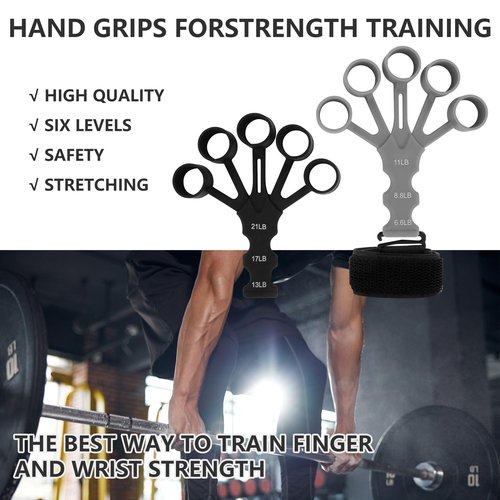 Kingshion 2PCS Ength Trainer, Grip Strength Trainer Finger Strengthener, Hand Grip Strengthener, Finger Grip Strength Trainer,Finger Exerciser,Hand Grip Strengthener 6 Resistant Level Finger Exerciser