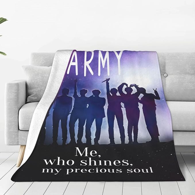 Blanket 50"X60" Soft and Comfortable Warm Fleece Throw Full Picture of Idol Group Blankets Yoga Blankets Beach Blanket Picnic Blankets for Dorm Room Decor Sofa Bed Camping Travel All Season