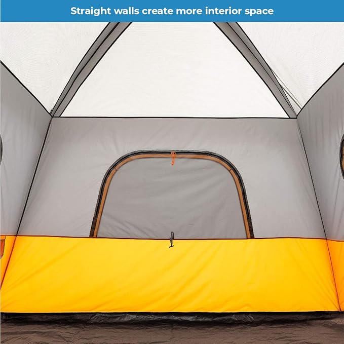 CORE Tent for Family Camping | 4 Person & 6 Person Portable Camp Tent with Carry Bag for Outdoor Car Camping | Included Gear Loft Organizer for Camp Accessories