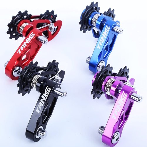 CooMeng Ultra-Smooth Single-Speed Chain Tensioner with Adjustable Tension and Dual Spring Chain Guides - Noiseless Performance and Easy Installation for Dirt Bikes, BMX and Folding Bikes-Black