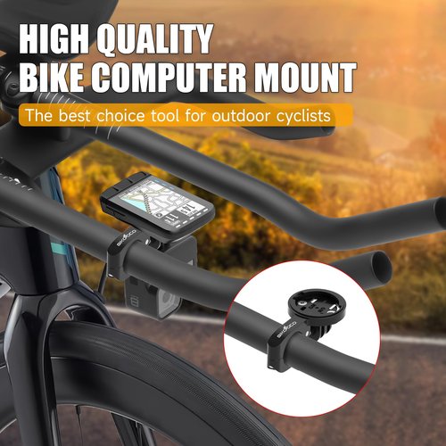 BIKOOCO Bike GPS Computer Mount- Short Version Bike Computer Mount for Aero Bars, Black Aluminium Bike Mount for Garmin,for Combo & for GoPro Action Camera