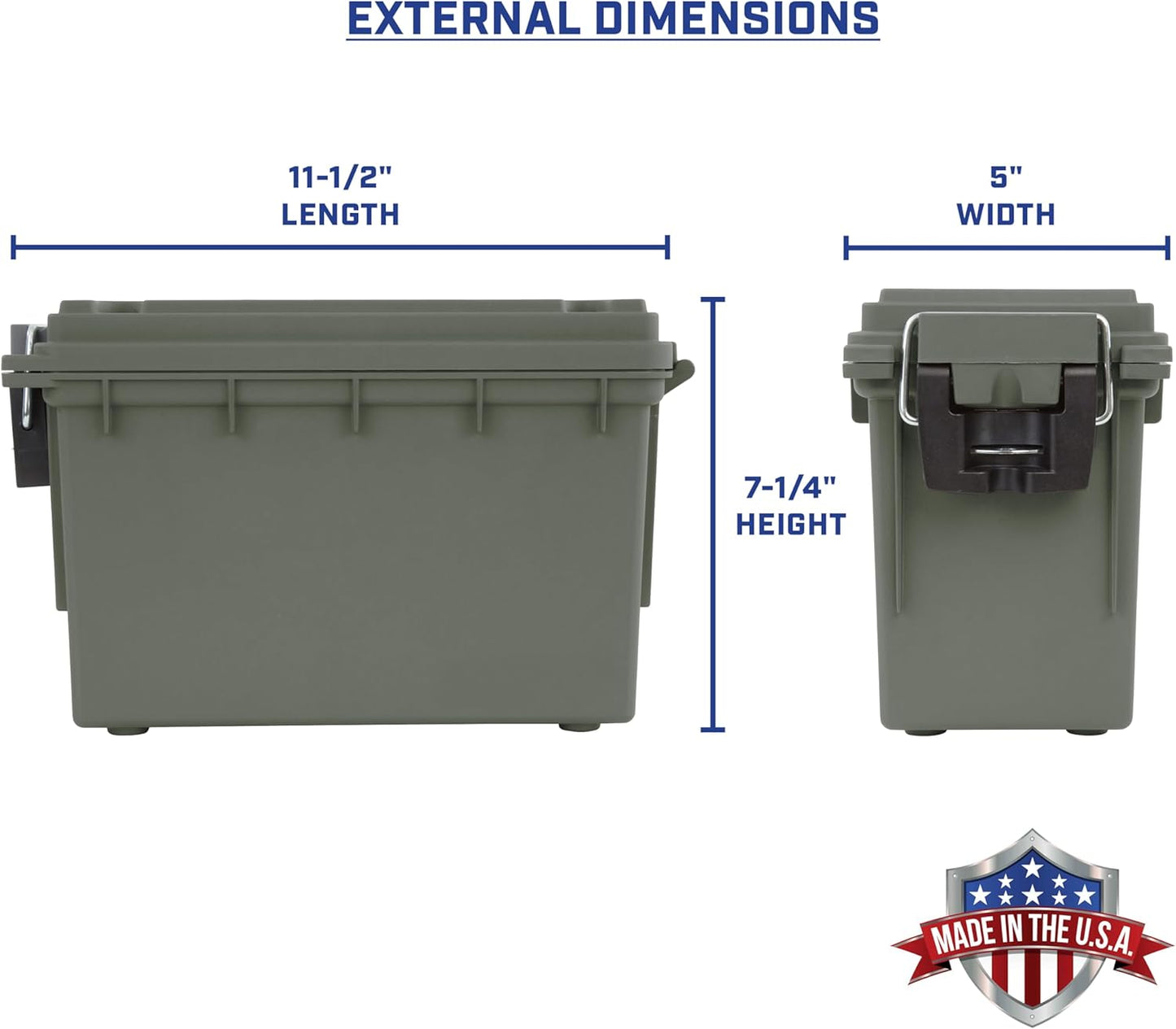 Sheffield 12629 Ammo Storage Box, Stackable .30 Cal Field Boxes, Water and Dust Resistant, Lockable Storage Box with Handle, Secures Hunting Gear, Supplies, and Bullets, Made in USA, Black, 1-Pack