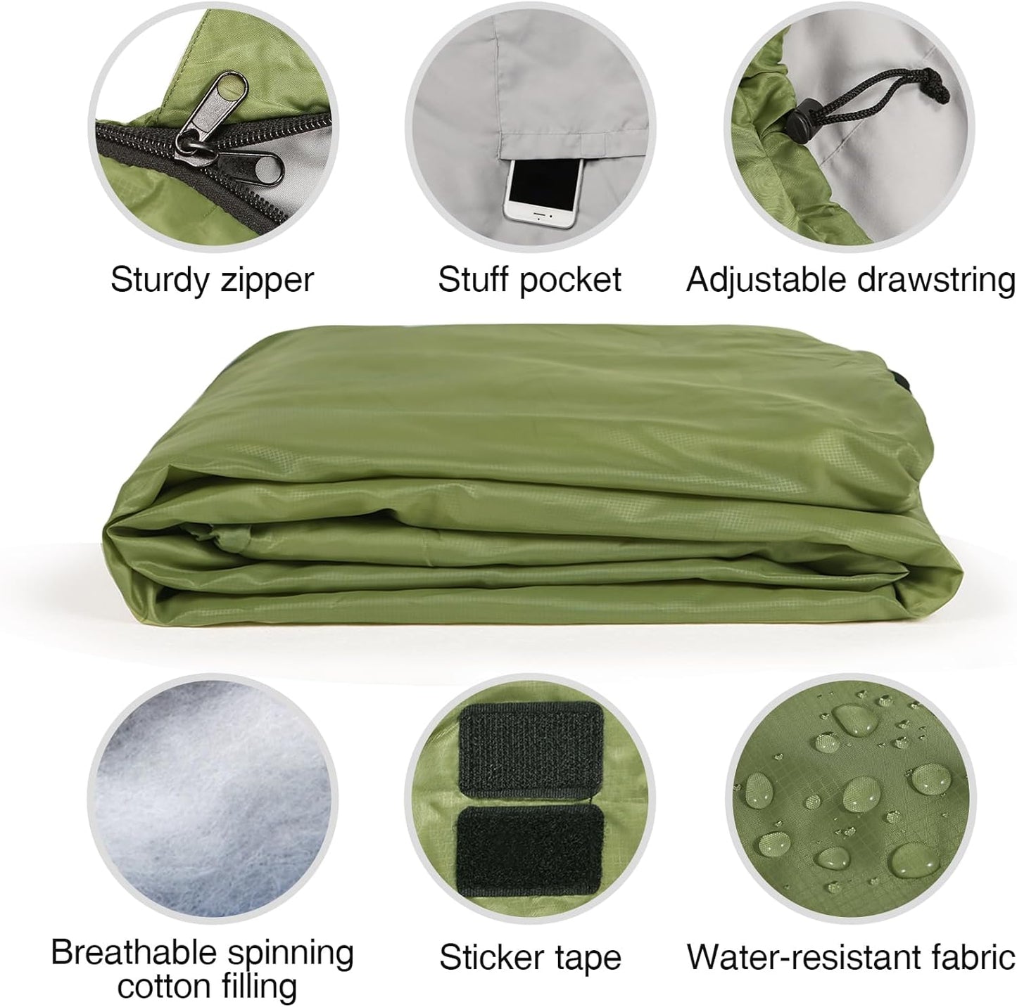 REDCAMP Ultra Lightweight Sleeping Bag for Backpacking, Hiking, Comfort for Adults Warm Weather, with Compression Sack
