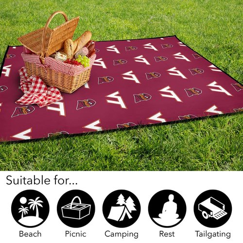 LOGOVISION Virginia Tech Picnic Outdoor Blanket, 50"x60" Logo Pattern, Foldable Blanket for Picnic, Beach, Camping, Park, Tailgate
