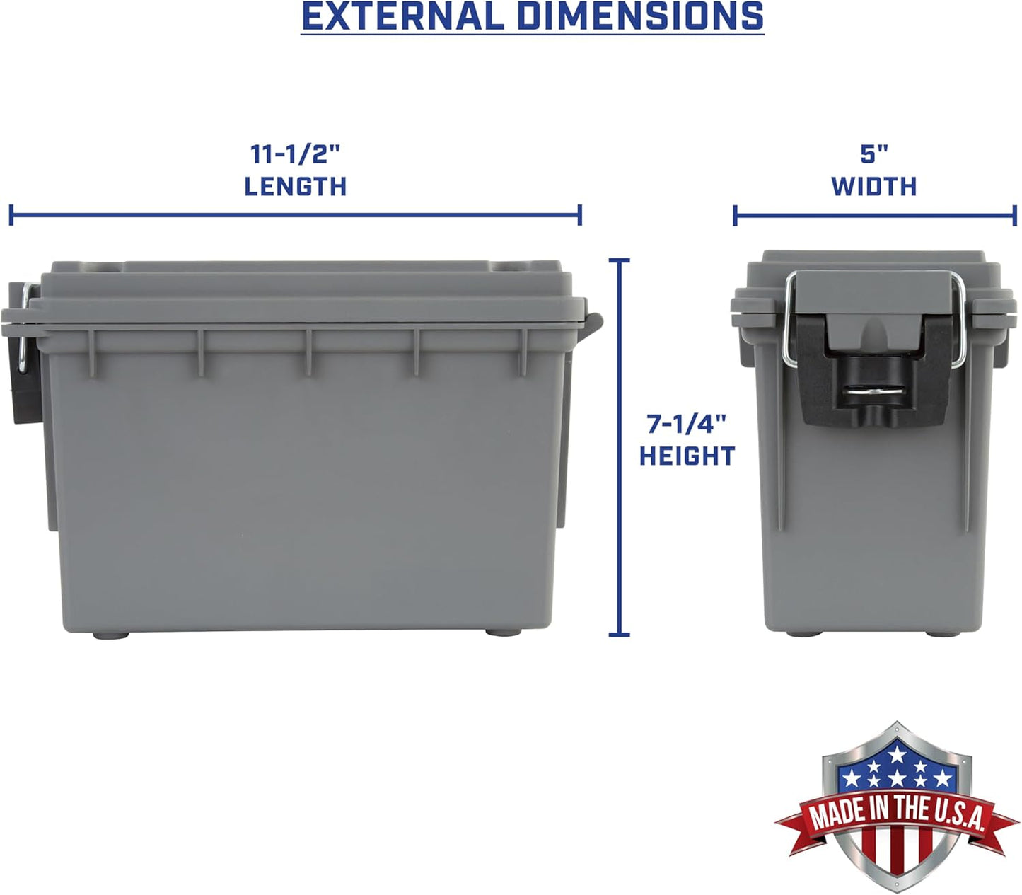 Sheffield 12629 Ammo Storage Box, Stackable .30 Cal Field Boxes, Water and Dust Resistant, Lockable Storage Box with Handle, Secures Hunting Gear, Supplies, and Bullets, Made in USA, Black, 1-Pack
