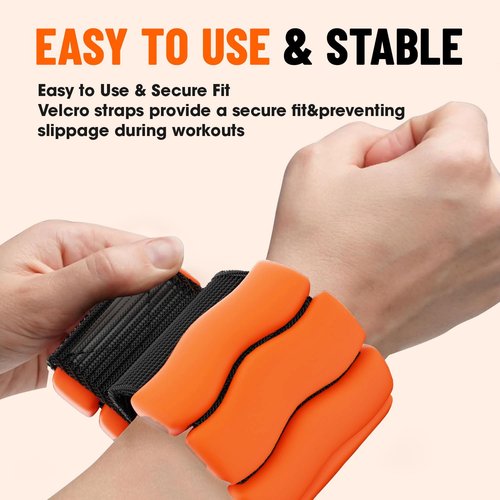 VTORY Wrist Weights, Ankle Weights for Women Men, Adjustable Wrist Weighted Bracelet removable ankle weights for Gym Workout, Running, Yoga, Exercise, Strength Training, Set of 2 (1lb each)
