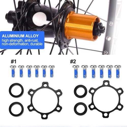 Alloy Bike Hub Adapter Conversion Front 100 * 15 to 110 * 15 - Rear 142 * 12 to 148 * 12 Freewheel Threaded Hubs Adaptor Disc Brake Rotor Bolts