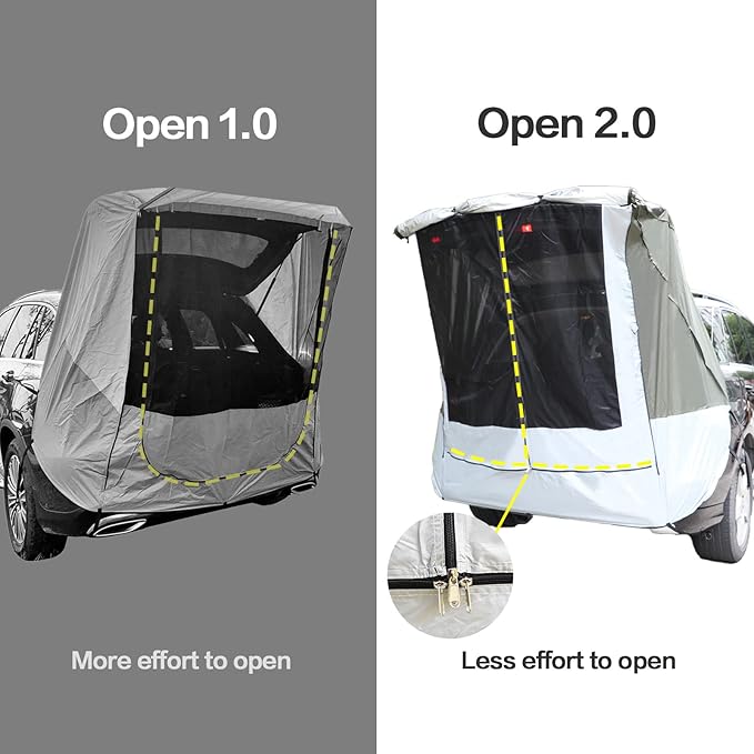 SUV Tent Car Awning, UPF 50++ with Portable Waterproof Storage Bag, Tear-Resistant, Large Space, Good Vision, Smooth Ventilation, Suitable for Outdoor Beach Camping Auto Canopy Shade…