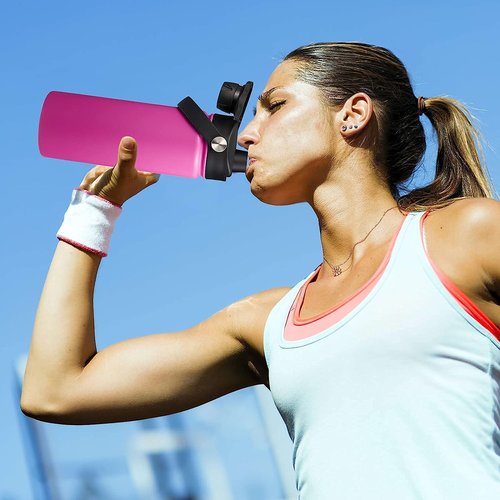 Replacement Lid and boot for Hydro Flask 32 40 oz Wide Mouth Water Bottles, Lids Compatible with Hydro Flask Wide Mouth Sports Cup, Top Spout Lid with Handle, Chug Cap Accessories, Black lid+Boot
