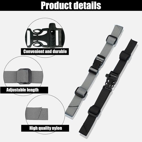 BufferABC Backpack Chest Straps 2 Pack Heavy Duty Adjustable Sternum Strap for Backpacks Universal Chest Belt with Quick Release Buckle for Hiking and Outside Travel (Black Gray)