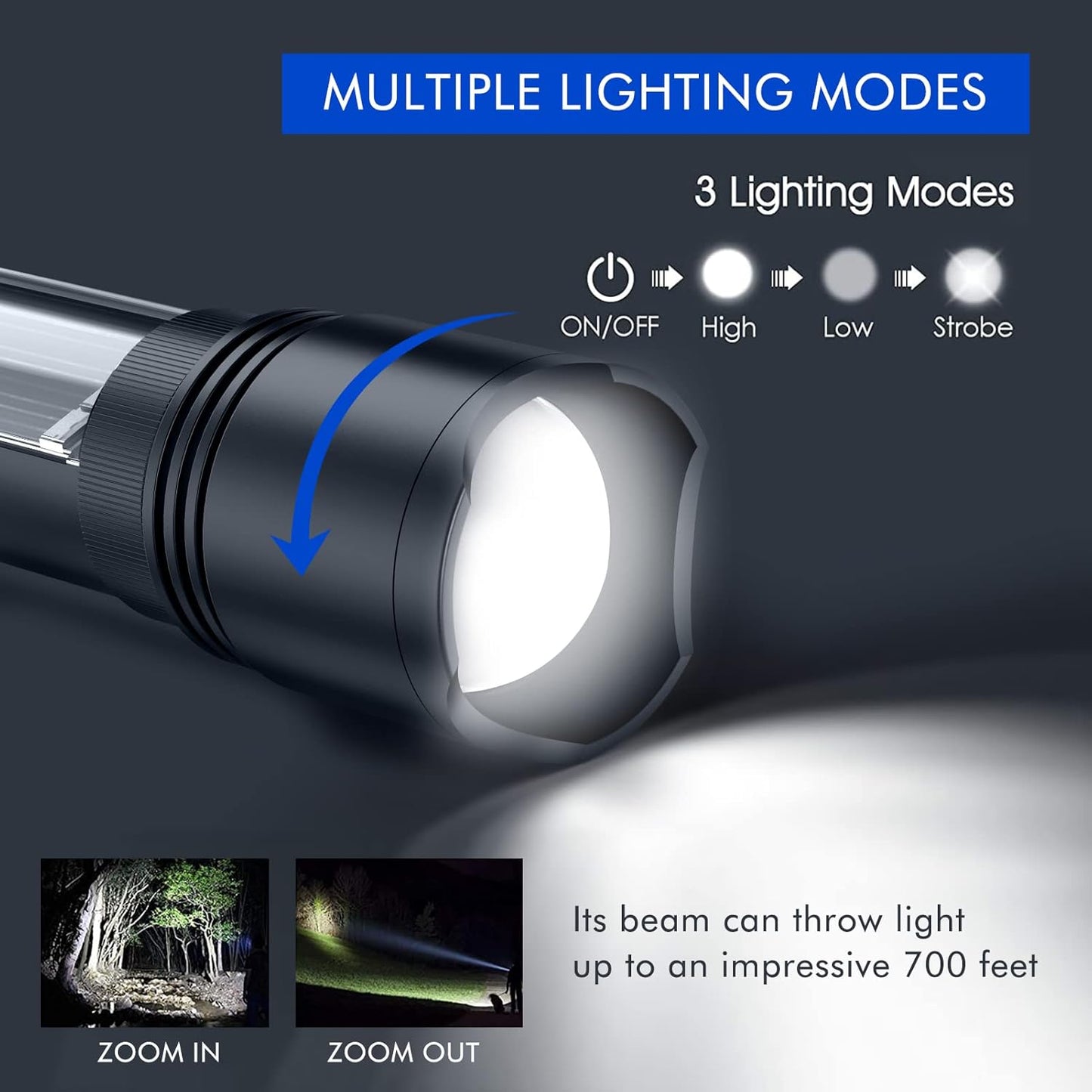 NPET T10 Car Flashlight 500 Lumens LED COB Light Solar Powered USB Rechargeable Tactical Multi-Function Torch Tool with 120dB Siren Window Breaker Seat Belt Cutter Compass for Camping