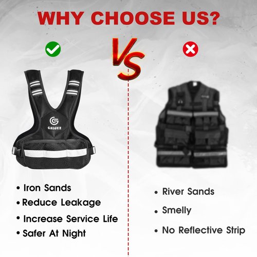 Galguz Adjustable Weighted Vest for Women, 4-10lb Vest with 6 Ironsand Weights for Strength Training, Adjustable Weight Vest with Reflective Strip for Night Use(4-10lb)