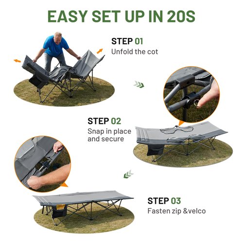 Timber Ridge Extra Wide Heavy Duty Camping Cot for Adult, Easy Set Up Oversized Sleeping Cot with Carry Bag for Camping, Travel and Outdoors, Support up to 450lbs