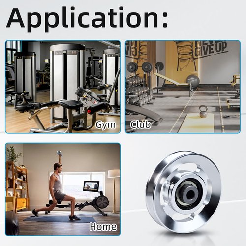 Aluminum Alloy Bearing Pulley Wheel, Universal Sliver Strength Training Equipment Pulley Wheel Gym Accessory, Fitness Pulley Wheel for Gym Equipment Part Cable Merchine (88mm)
