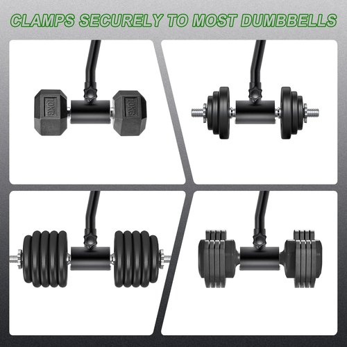 Kipika Adjustable Dumbbell to Barbell Converter - EZ Curling Bar Adapter - Versatile Weightlifting Equipment for Home Gym - Fits Standard Dumbbells - Holds up to 100 lbs per side