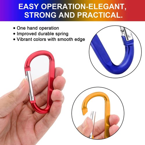 Craebuer Spring Snap Hook Carabiner D Ring Carabiner Clip Camping Accessories Fishing Hiking Traveling and Keychain