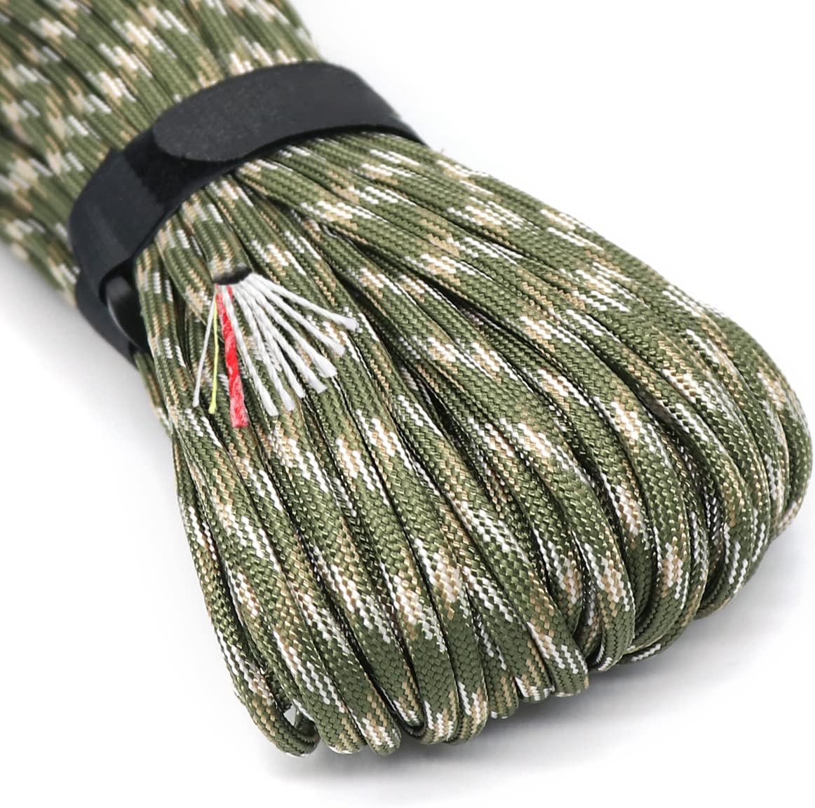 PSKOOK Survival Paracord Parachute Fire Cord Survival Ropes Red Tinder Cord PE Fishing Line Cotton Thread 7 Strands Outdoor 20, 25, 100 Feet