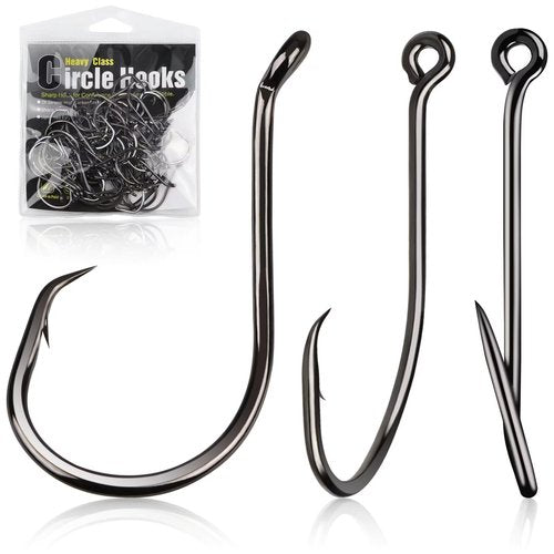 Dovesun Circle Hooks for Catfish 2X Strong 60PCS Catfish Hooks Octopus Circle Hooks Saltwater and Freshwater Black 6/0