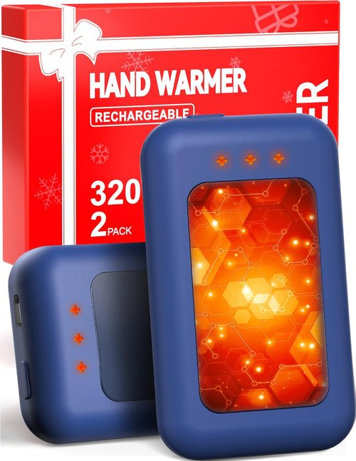 AI Hand Warmers Rechargeable, Reusable Portable Electric Hand Warmer, Fast Intelligent Heating in 1 Second, Gifts for Christmas, Outdoor, Golf, Hunting, Camping Accessories Blue 2Pack
