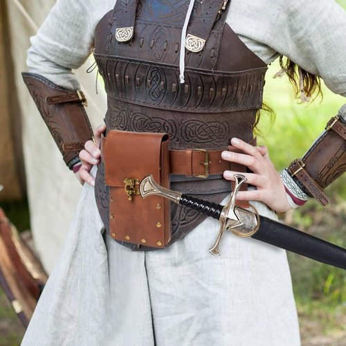Belt Pouch Waist Bag Fanny Pack Steampunk Phone Holder Casual Medieval Renaissance Cosplay Costume Accessories (1Classic-Brown)