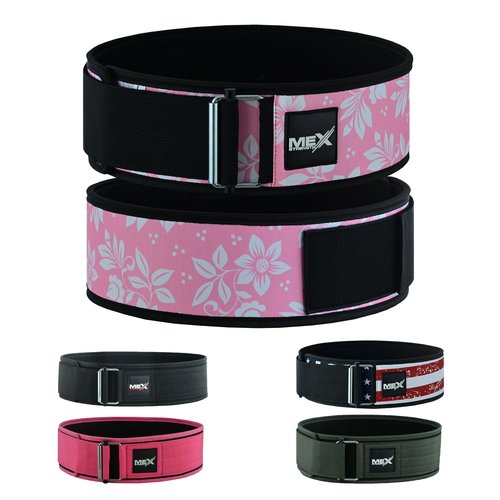 MexStrength Self Locking Neoprene Gym Weight Lifting Belts for Men Women, Lumbar Support Stability, Adjustable Design, Fit Straps, Deadlifts, Training, Bodybuilding, Small Pink