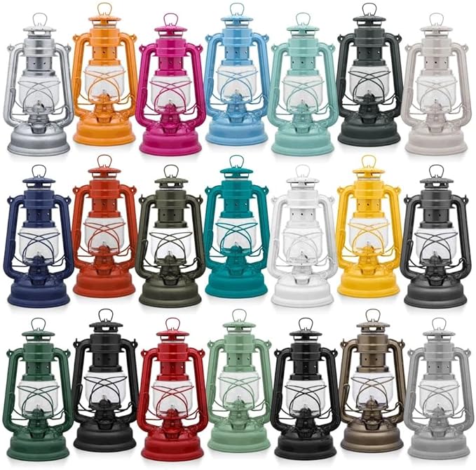 Outdoor Kerosene Fuel Lantern, German Made Weather Resistant Baby Special 276 Galvanized Hurricane Lamp for Camping or Patio, 10 Inches, Pastel Blue