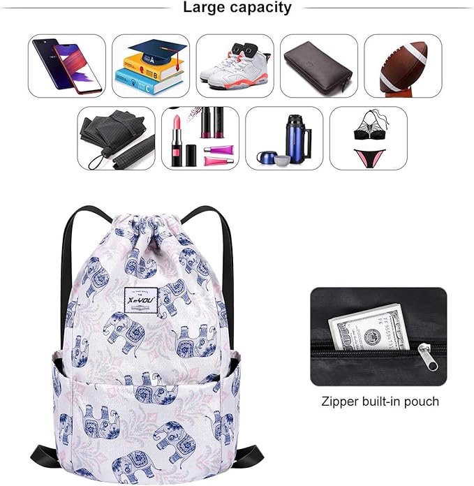 XEYOU Drawstring Sports Backpack Lightweight Gym Yoga Sackpack Shoulder Rucksack Casual Outdoor Daypack for Women and Men