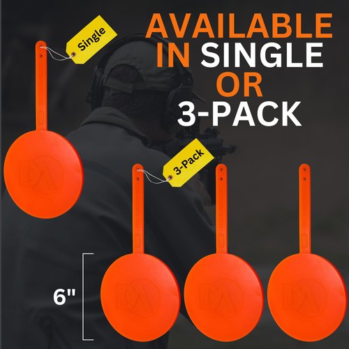 DA Targets 6” Self-Healing Targets for Shooting - Bright Fluorescent Orange - Safe Ricochet-Free Design - for Rifle, Pistol, Handgun - Indoor, Outdoor Use - Perfect for Gun Range Practice